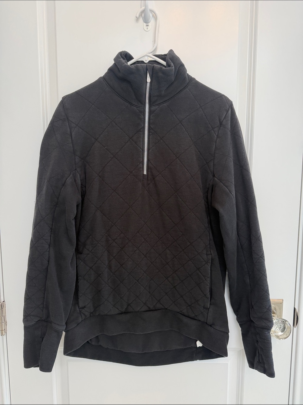 Women's Quilted Half-Zip Pullover - Black